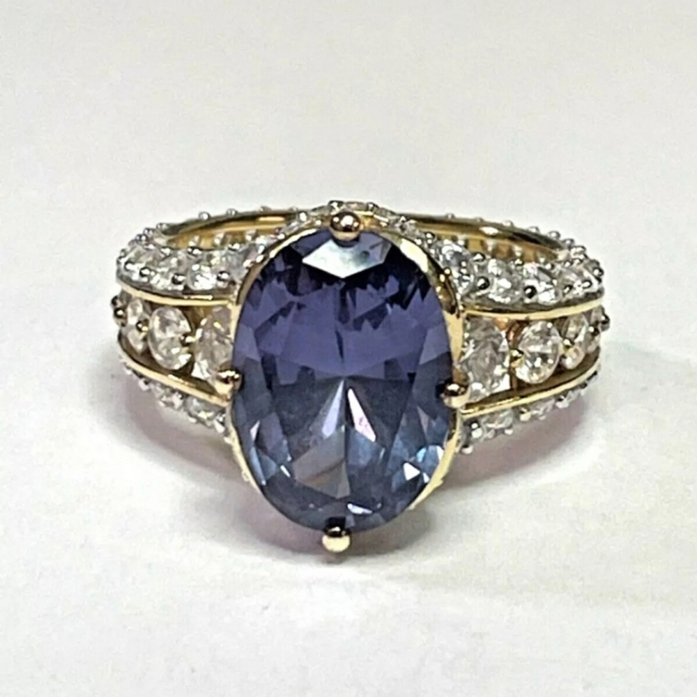RARE Color Change Sapphire 18k Vermeil Ring Size 6 - Picture 3 of 10